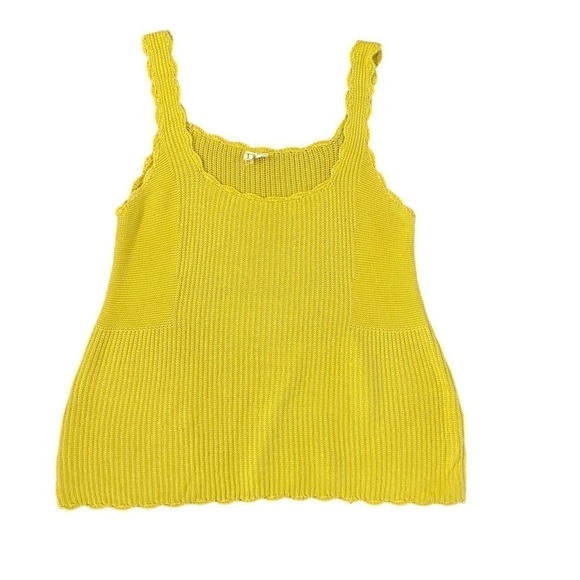 Moth Anthropologie Yellow Newport Sweater Tank, Size L - Picture 3 of 9